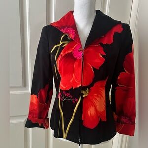 Linda Allard for Ellen Tracey Red/Black Zip Jacket